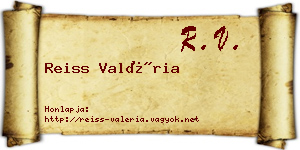 Reiss Valéria névjegykártya